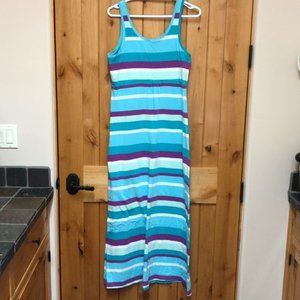 Columbia Maxi Dress Large Teal Green White